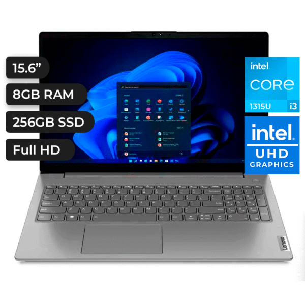 LAPTOP LENOVO V15 G4 IRU, INTEL CORE I3 1315U, 8GB DDR4, SSD 256GB, INTEL UHD GRAPHICS, 15.6"