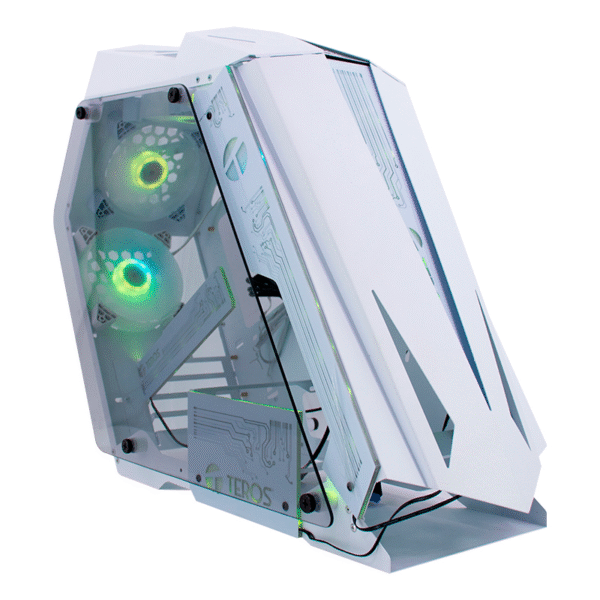 CASE GAMER TEROS TE-1316G, VENTILADOR 4 ARGB, BLANCO
