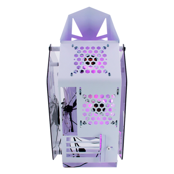 CASE GAMER TEROS TE-1316G, VENTILADOR 4 ARGB, BLANCO - Imagen 4