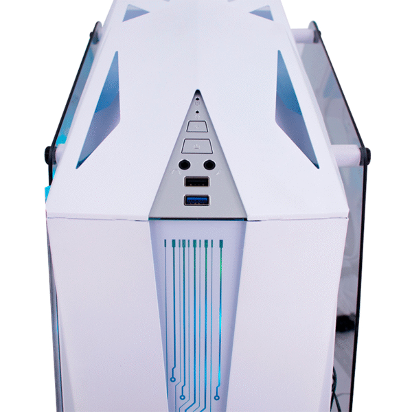 CASE GAMER TEROS TE-1316G, VENTILADOR 4 ARGB, BLANCO - Imagen 3