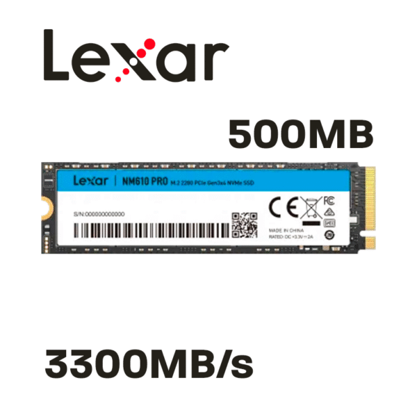 SSD LEXAR LMN610 PRO, 500GB, 3300 MB/S, M.2 2280 PCle