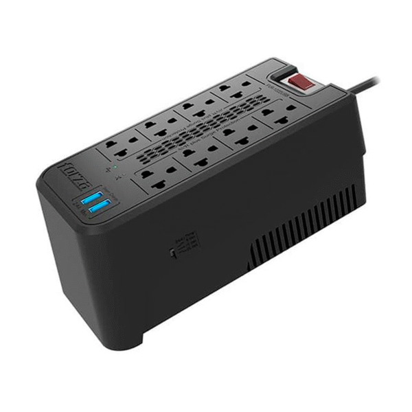 ESTABILIZADOR FORZA FVR-1222USB - 1200VA, 600W, 8-TOMAS + 2-USB, 220 VAC.