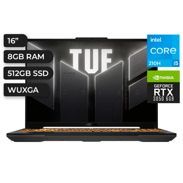 LAPTOP ASUS ESP ,F16 FX607V ,CORE 5 210H ,8GB DDR4 ,512GB NVMe 4.0 ,16P WUXGA ,RTX 3050 6GB ,WIFI 6