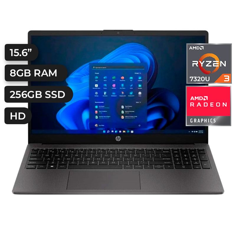 LAPTOP, HP ESP, 250 G10, RYZEN 3 7320U, 8GB DDR5, 256GB 15.6P HD