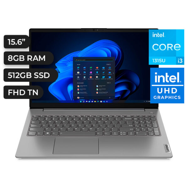 LAPTOP LENOVO V15 G4 IRU, 15.6" FHD TN, Core i3-1315U 1.2 / 4.5GHz, 8GB DDR4-3200MHz, SSD 512GB