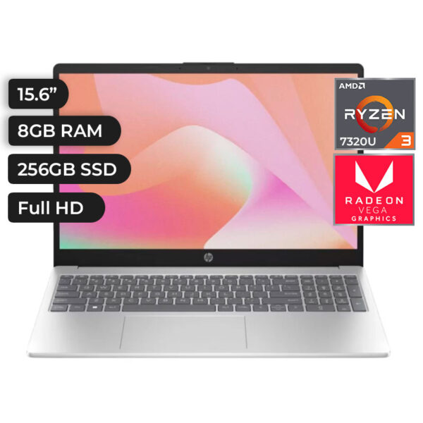 LAPTOP HP ESP 15-FC0005LA ,RYZEN 3 7320U ,8GB DDR5 ,256GB NVMe ,15.6P ,VEGA ,SILVER