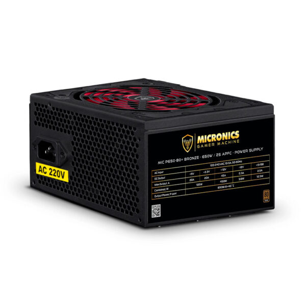 FUENTE DE PODER MICRONICS P650-80 650W 80 PLUS BRONCE ATX