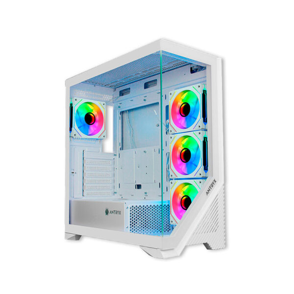 CASE GAMER, ANTRYX, FX 650 WHITE, ARGB FAN X4, VIDRIO