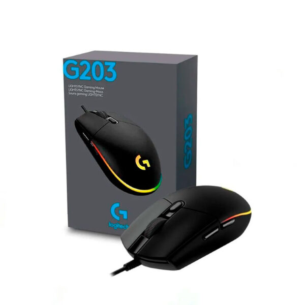 MOUSE LOGITECH G203 BLACK 8000DPI 6 BOTONES