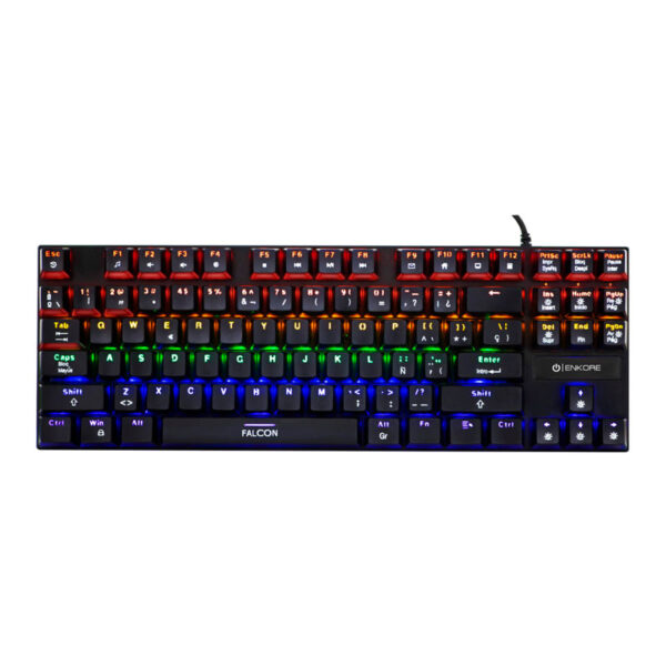 TECLADO GAMER ENKORE FALCON 87 ENK1005 RAINBOW 80%