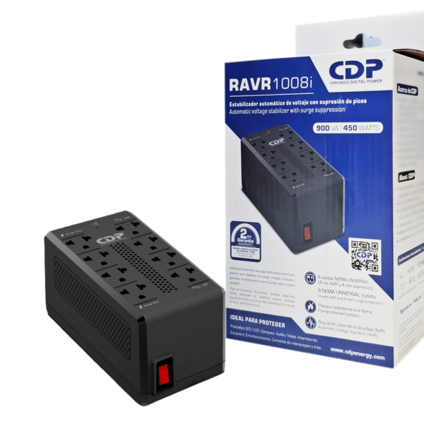 ESTABILIZADOR CDP RAVR1008I 900VA/450W 8 SALIDAS