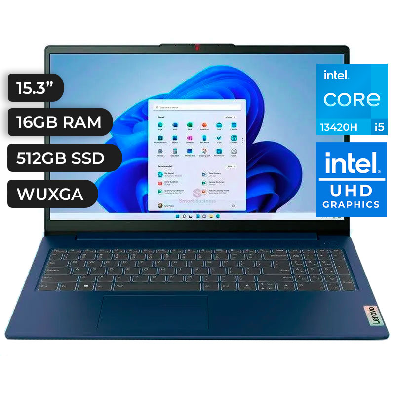 LAPTOP LENOVO IDEAPAD SLIM 3 15IRH10, I5 13420H, 16GB DDR5, SSD 512 PCE 4.0 15.3 WUXGA