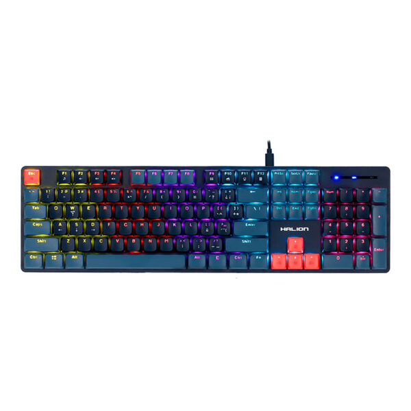 TECLADO MECANICO, GAMER HALION, DROGO-GR-HA-K947G RAINBOW RED SWITCH