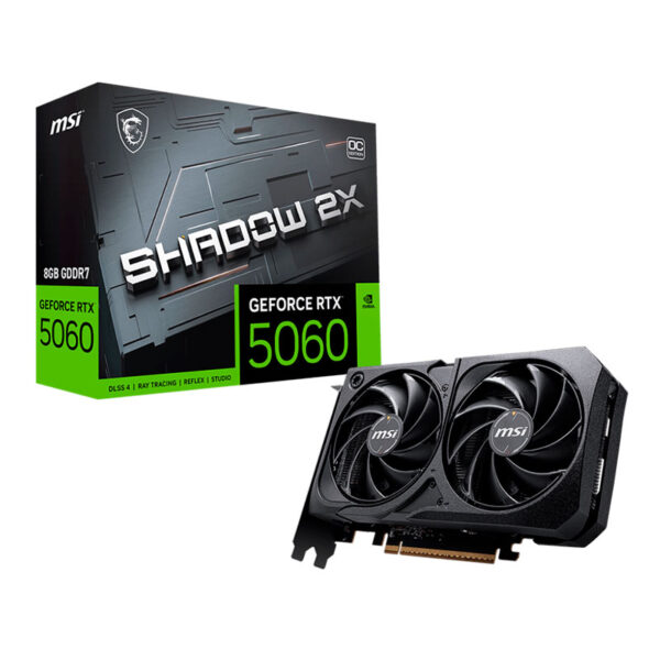 TARJETA DE VIDEO MSI SHADOW 2X RTX 5060 8GB GDDR7 OC BLACK