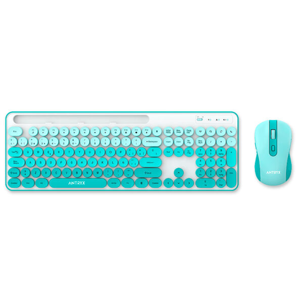 KIT WIRELESS TECLADO + MOUSE ANTRYX WS-970 GREEN, HOLDER SLOT - Imagen 2
