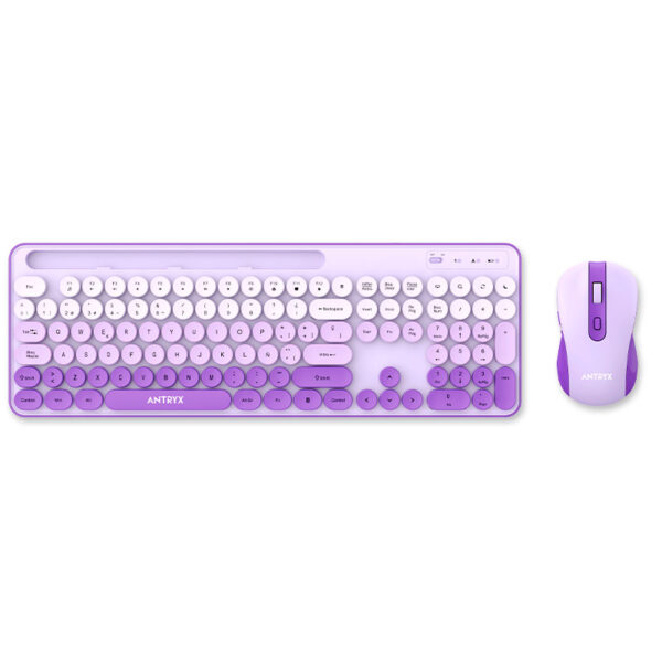 KIT WIRELESS TECLADO + MOUSE ANTRYX WS-970 PURPLE HOLDER SLOT - Imagen 2