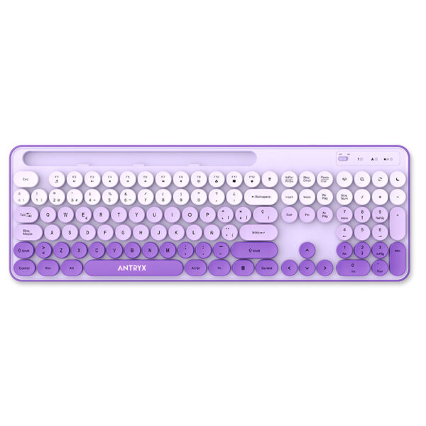 KIT WIRELESS TECLADO + MOUSE ANTRYX WS-970 PURPLE HOLDER SLOT - Imagen 4