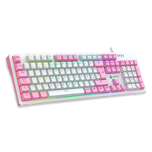 KIT GAMING TECLADO MECANICO + MOUSE ANTRYX GC-5400 PINK, BLUE SWITCH - Imagen 4
