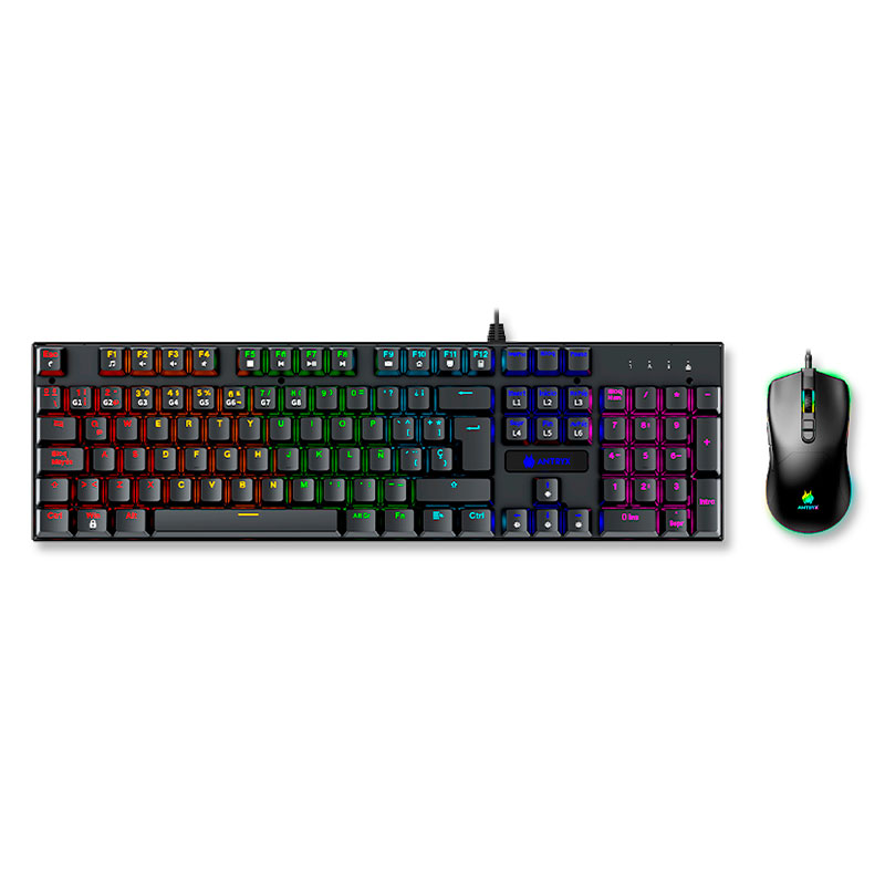 KIT GAMING TECLADO MECANICO + MOUSE ANTRYX GC-3100 BLACK, RED SWITCH