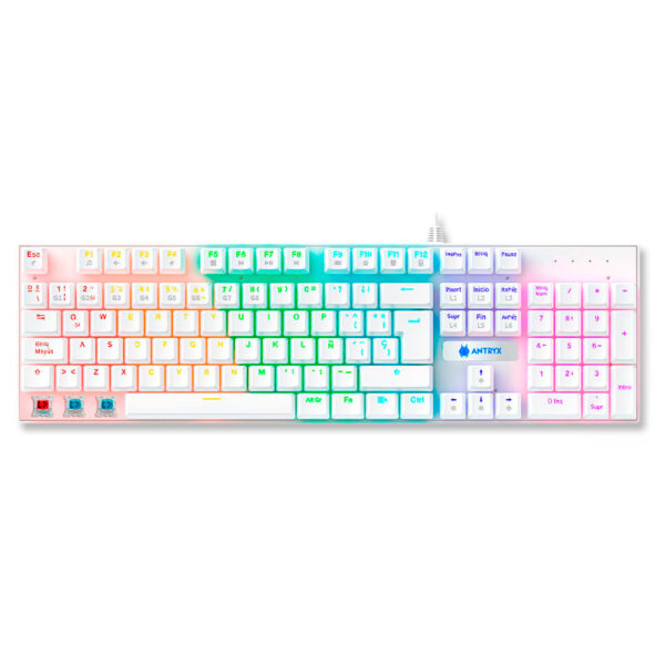 KIT GAMING TECLADO MECANICO + MOUSE ANTRYX GC-3100 WHITE, RED SWITCH - Imagen 4