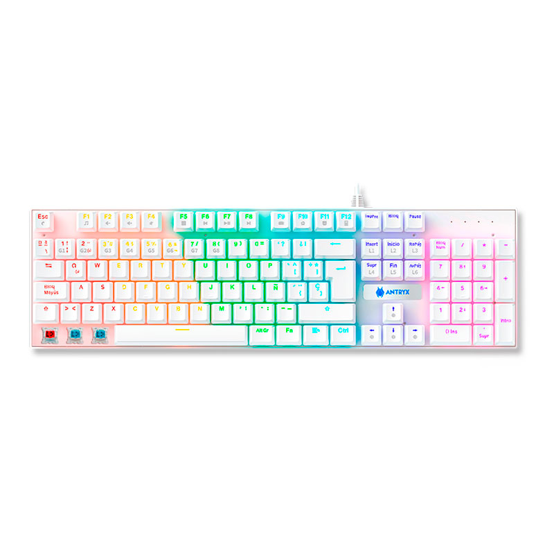 KIT GAMING AUDIFONO + TECLADO + MOUSE ANTRYX GC-3100 X3 WHITE, RED - Imagen 3