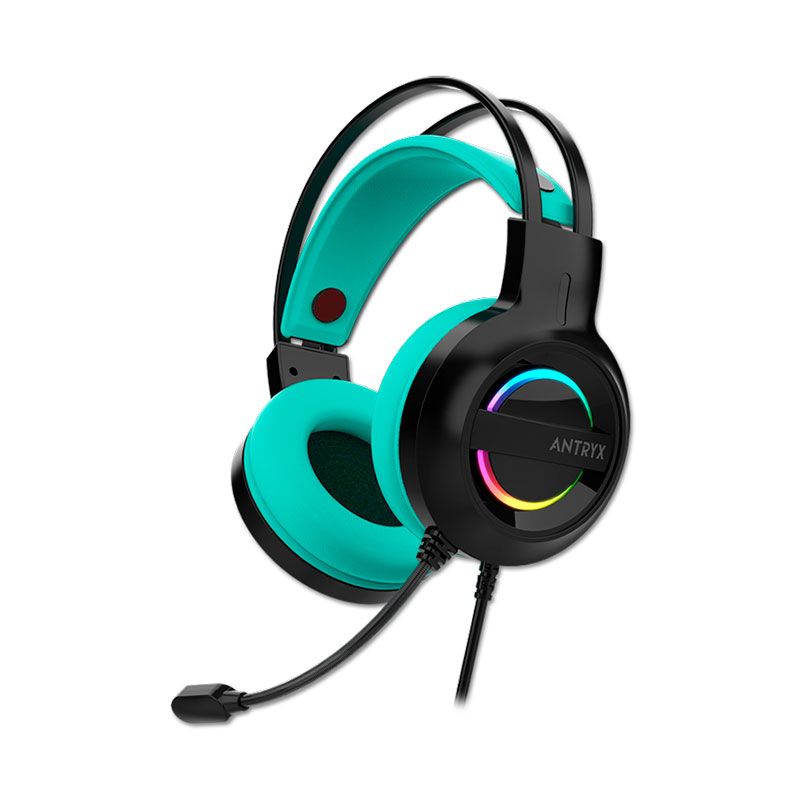AUDIFONO MICROFONO ANTRYX IRIS-K TURQUOISE 7.1 VIRTUAL, USB