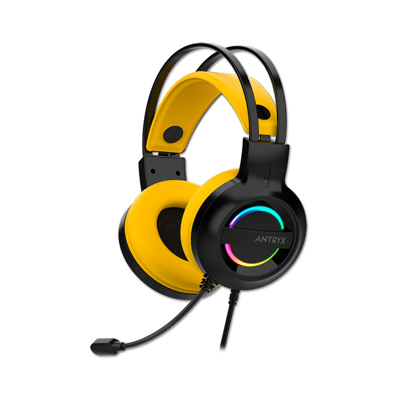 AUDIFONO MICROFONO ANTRYX IRIS-K YELLOW, 7.1 VIRTUAL, USB