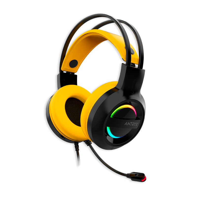 AUDIFONO MICROFONO ANTRYX IRIS-K YELLOW, 7.1 VIRTUAL, USB - Imagen 2