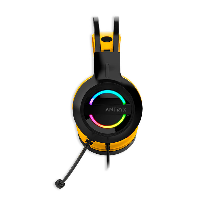 AUDIFONO MICROFONO ANTRYX IRIS-K YELLOW, 7.1 VIRTUAL, USB - Imagen 4