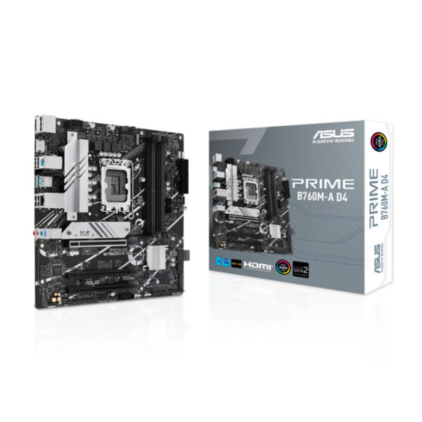 PLACA MADRE ASUS Prime B760M-A D4, Chipset Intel B760, LGA1700, mATX