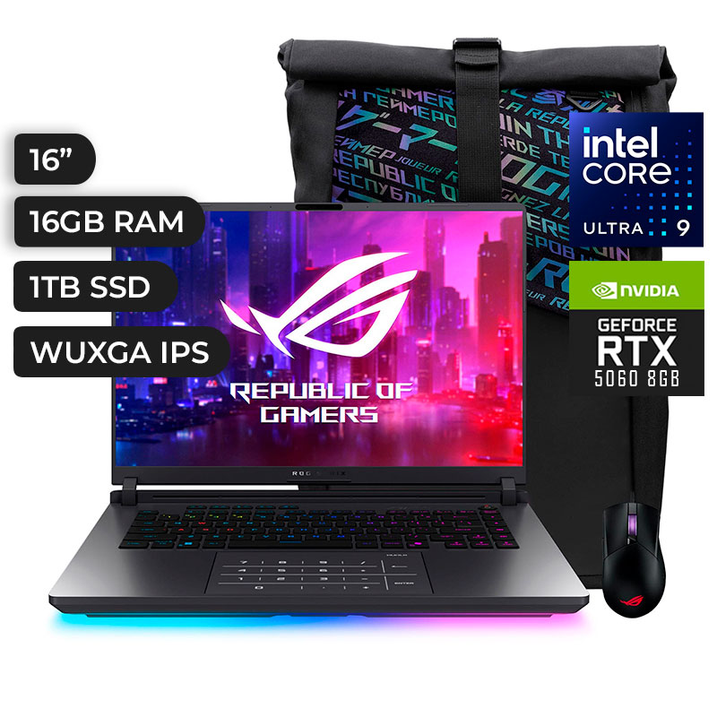 LAPTOP ASUS ROG STRIX G615LM-RV015W 16" WUXGA IPS/Core Ultra 9 275HX 5.4GHz/16GB DDR5/RTX 5060 8GB