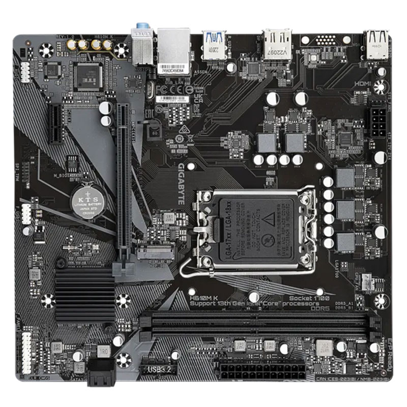PLACA MADRE GIGABYTE, H610M-K S/V/L DDR5 - Imagen 3