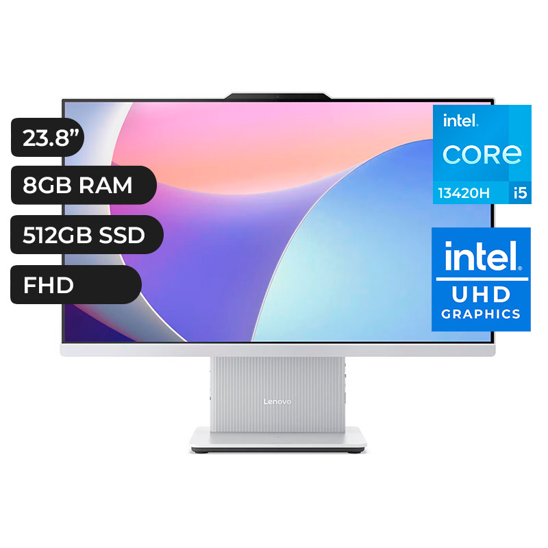 AIO Lenovo IdeaCentre 24IRH9, 23.8 FHD IPS, Core i5-13420H hasta 4.6GHz, 8GB DDR5 SODIMM