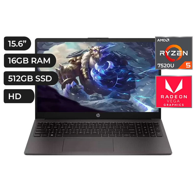 LAPTOP, HP ESP, 250 G10, RYZEN 5 7520U, 16GB DDR5, 512GB 15.6P HD