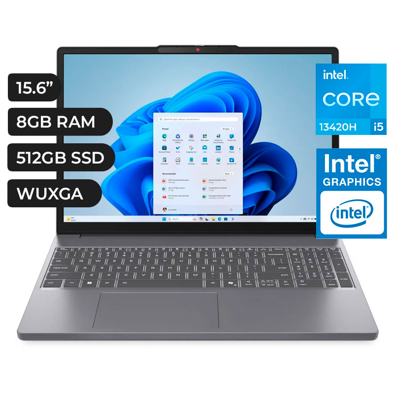 LAPTOP, LENOVO IP SLIM 3 15IRH10, I5 13420H, 8GB DDR5, SSD 512 PCE 4.0 15.3P WUXGA