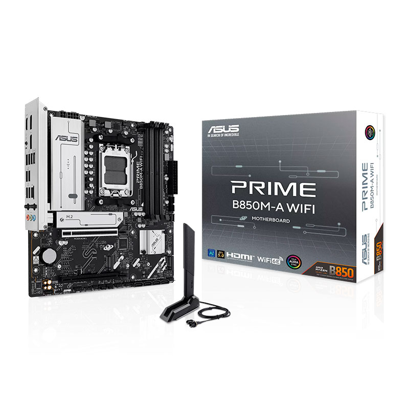 PLACA MADRE ASUS PRIME B850M-A WIFI, Chipset AMD B850, Socket AMD AM5, mATX
