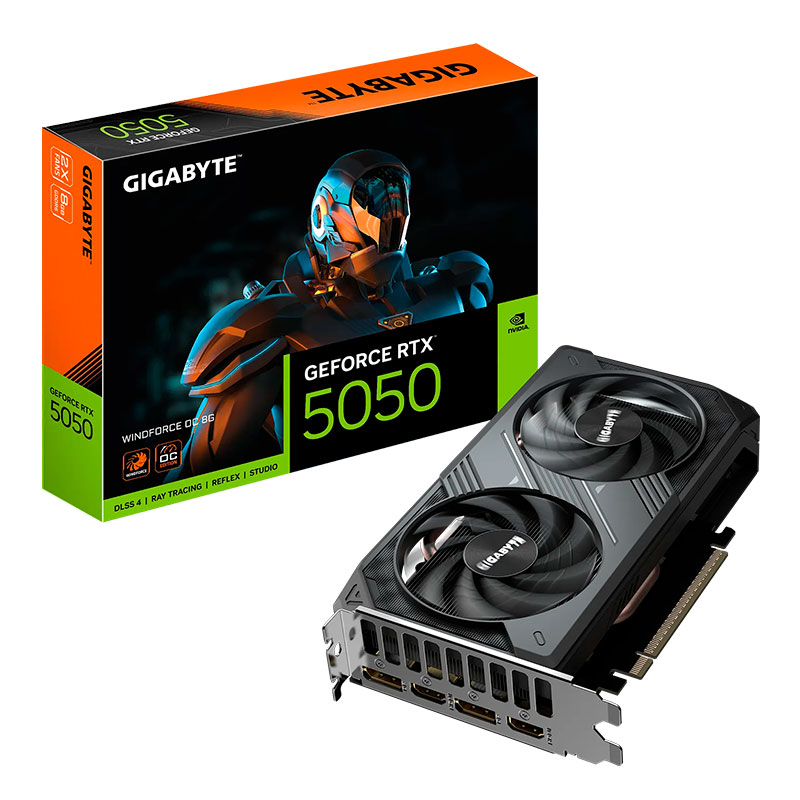 TARJETA DE VIDEO, GIGABYTE, WINDFORCE OC V2 RTX 5050 8GB GDDR6 OC