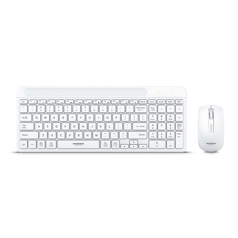 KIT QUANTUM WHITE MIC WT813W TECLADO + MOUSE WIFI MICRONICS