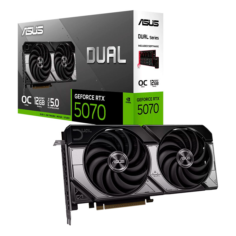 Tarjeta de video ASUS DUAL-RTX5070-O12G, 12GB GDDR7, PCIe Gen 5.0 2 FAN
