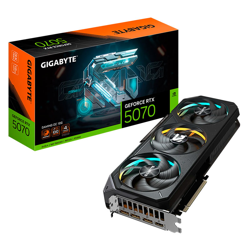Tarjeta de video GIGABYTE GeForce RTX 5070 GAMING OC 12G, 12 GB GDDR7, PCIe Gen 5.0