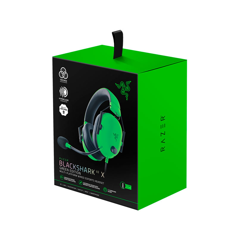 AUDIFONO GAMER, RAZER, BLACKSHARK V2 X 7.1 GREEN